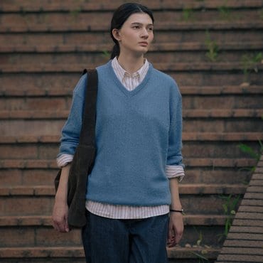 틸아이다이 V-neck loose knit TIFA01SW04_Blue