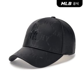 [코리아공식] 다이아 모노그램 레더 엠보 스트럭쳐 볼캡 NY (Black)