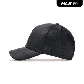 [코리아공식] 다이아 모노그램 레더 엠보 스트럭쳐 볼캡 NY (Black)