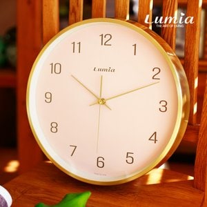 루미아 엠마 인테리어 모던 벽시계 / 핑크 G402 (골드) (무소음 벽걸이시계/결혼선물/집들이선물)