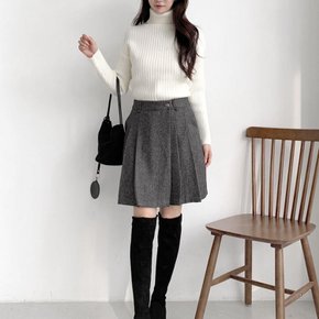 [옷자락] 여자 플리츠 레이어드 랩치마 뒷밴딩 겨울 치마 반바지