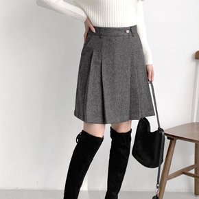 [옷자락] 여자 플리츠 레이어드 랩치마 뒷밴딩 겨울 치마 반바지