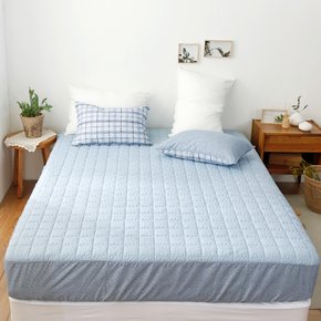 깔끔한 스트라이프 모더니티 침대 매트커버 먼지없는 매트리스카바 블루 그레이 S SS Q