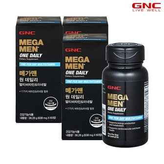 GNC 메가맨 원 데일리 멀티비타민 앤 미네랄 (60정) 60일분 x3병