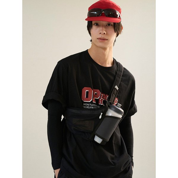 Opening Hours Printed Half Cotton T shirt CSOt-310 (black) [Unisex]