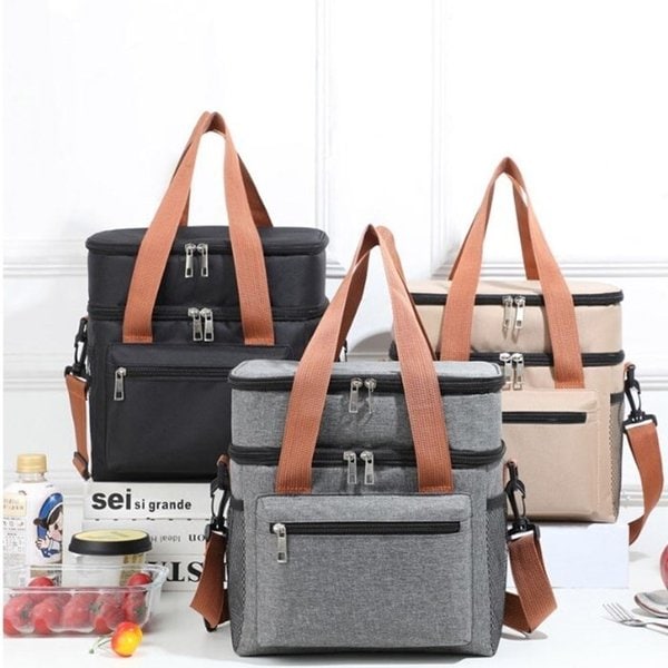 [옷자락] 여성 소풍 보온 방수 도시락 사각 가방