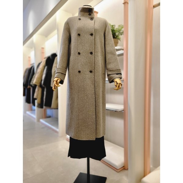 [여주점] 여성 하이넥 더블 버튼 핸드메이드 울 코트(ITPBYHL810)