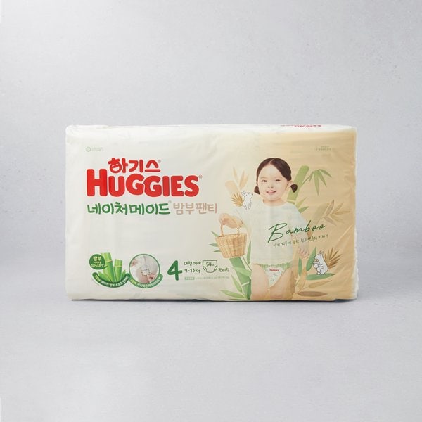 [NEW] 하기스 네이처밤부팬티4 대형 여아 54매