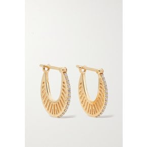 Flat Ray Small 18-karat Gold Diamond Hoop Earrings 골드 1647597288054266