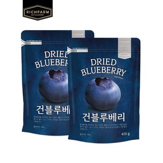 리치팜너트 건블루베리 400g x 2봉 건과일 블루베리