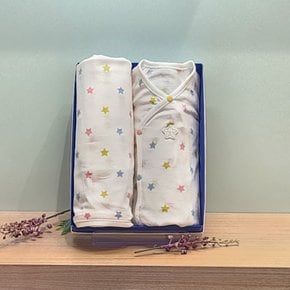 [S/S 출산2종 선물]!!삐우 오가닉 배내슈트*AYB10121//삐우 오가닉 속싸보*AYB10901(백IVORY)