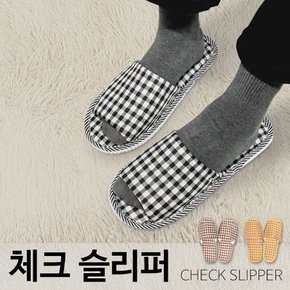 더웰 (체크)거실화 실내화 사무실 슬리퍼 거실슬리퍼