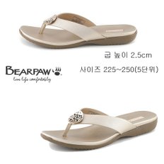 베어파우(BEARPAW) 여성 MELLA 발편한 가죽 쪼리 골드(K1027145NB)