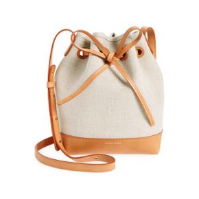 4545626 Mansur Gavriel Mini Canvas  Leather Bucket Bag