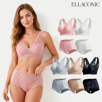 엘라코닉 레이스 풀커버 브라팬티 5세트