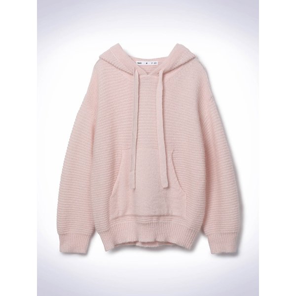 KID MOHAIR HOOD KNIT PINK