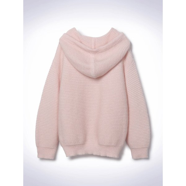 KID MOHAIR HOOD KNIT PINK