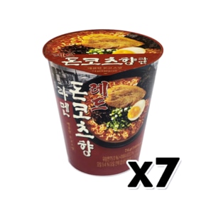 레드 돈코츠향 라멘 매콤한 컵라면 74g x 7개