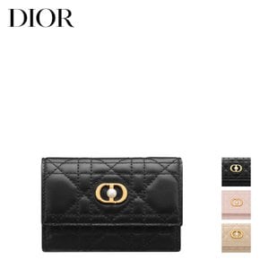 디올 DIOR Jolie Glycine 카나지 램스킨 지갑 월렛