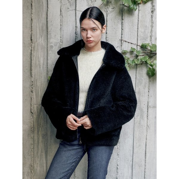 리얼 양털 리버시블 무스탕 자켓 [블랙]