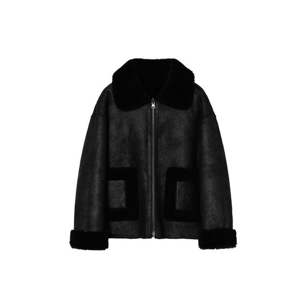 리얼 양털 리버시블 무스탕 자켓 [블랙]