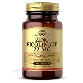 솔가 아연 피콜리네이트 22mg 100정 SOLGAR ZINC PICOLINATE