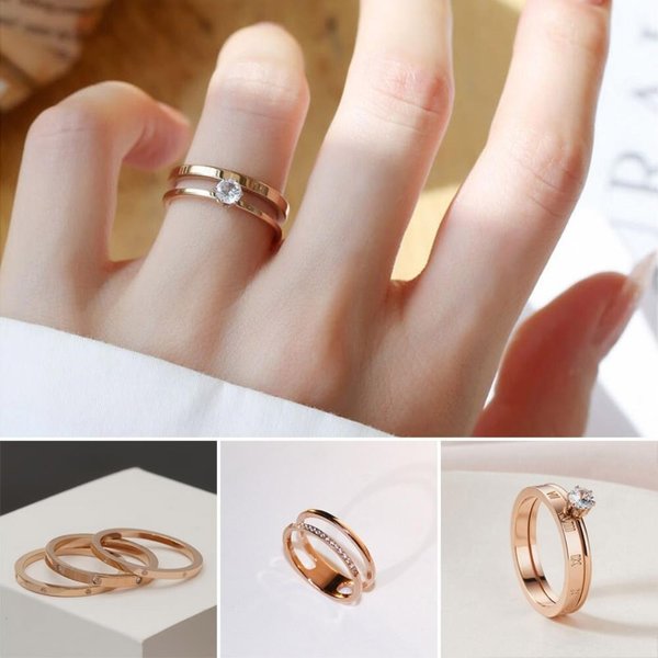 [옷자락] 여성 큐빅 트리플 더블 써지컬 데일리 반지