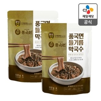 CJ제일제당 [본사배송] 즐거운동행 풍국면 들기름 막국수 532G 2개