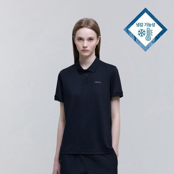 [여주점] N252WPL210 여성 웰라카 냉감 베이직핏 피케 카라티 CARBON BLACK