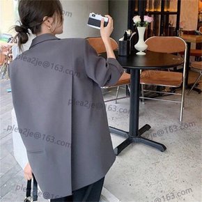 여성 데일리 뒷트임 루즈핏 싱글 정장 자켓