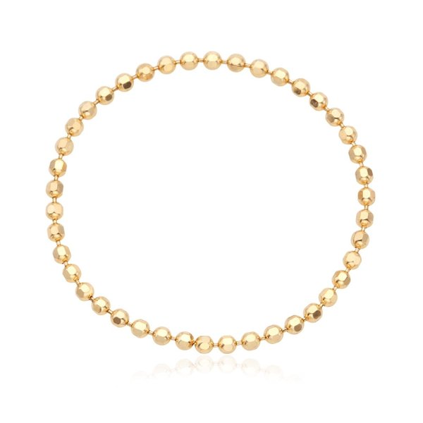[비앤비골드] 14K 심플 컷팅 팔각볼 열송이 체인실반지0.8mm IRR37420