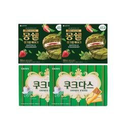 롯데 몽쉘 말차 딸기 444g x2개 + 크라운 쿠크다스 비엔나 커피 288g x2개