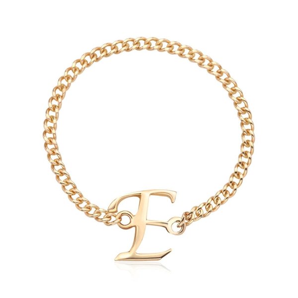 [비앤비골드] 14K 알파벳 E이니셜 레이어드 체인실반지 MPR38118