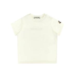 몽클레어 L19518C0001089AUM 034 NATURAL SHORT SLEEVE T SHIRT WITH EMBROIDERED LOGO AND