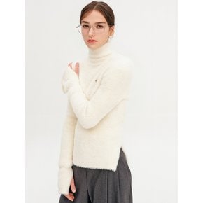 리지 슬릿 터틀넥 니트 탑_아이보리 / LIZY SLIT TURTLENECK KNIT TOP_IVORY