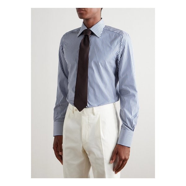 슬림핏 스트라이프 코튼 포플린 셔츠 46376663162881066