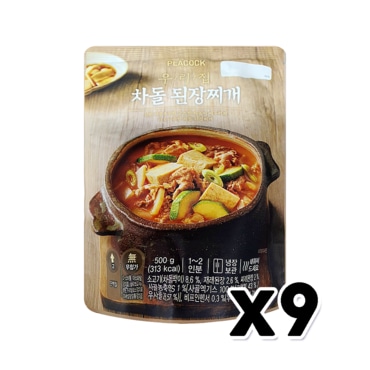  피코크 우리집차돌된장찌개 즉석조리식품 500g x 9개