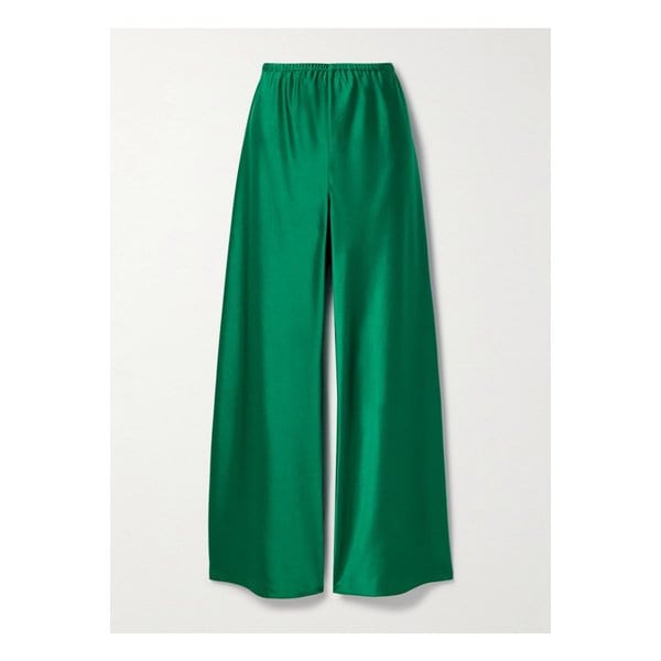 라 리뉴 콜비 새틴 와이드 팬츠 에메랄드 1647597354768190