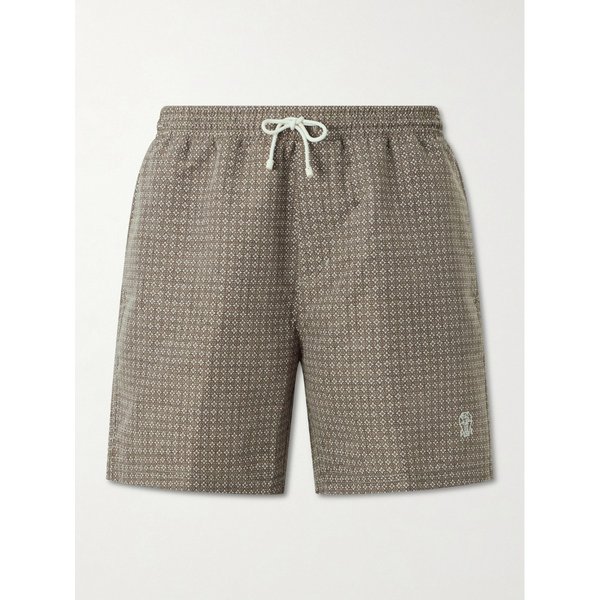 브루넬로쿠치넬리 스트레이트 미드 렝스 프린트 스윔 쇼츠 46376663163115412