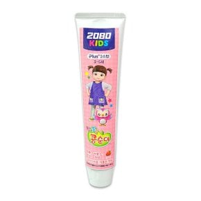 2080 2단계 저불소 어린이치약 콩순이 딸기향 80g x 3개 어린이집 유치 케어 유아 치약