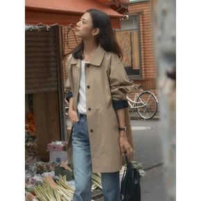 Check detail trench coat_Beige