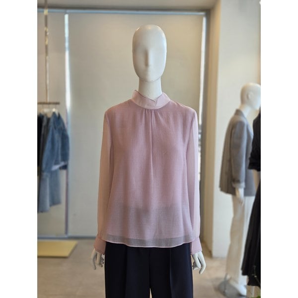 [여주점] [더 아이잗] 여성 백 리본 셔링 하이넥 블라우스(IS3A0BL081)