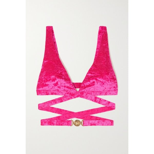 메두사 비기 스트레치 벨벳 비키니 탑 핑크 1647597289936486