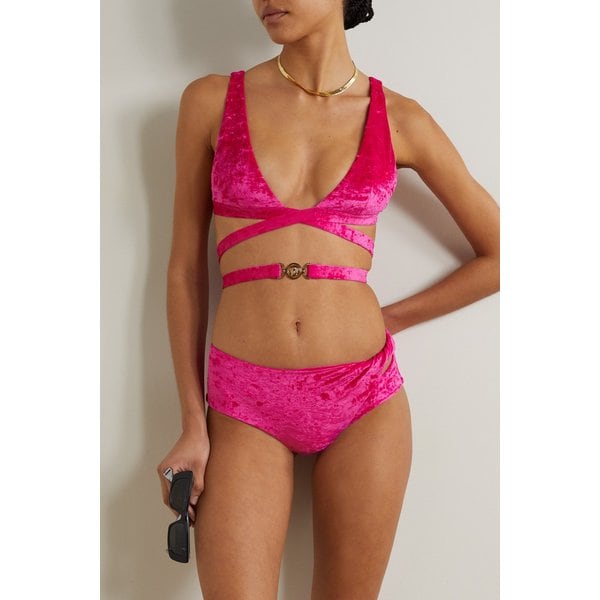 메두사 비기 스트레치 벨벳 비키니 탑 핑크 1647597289936486