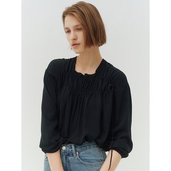렘플레이스먼트 DOUBLE SHIRING BLOUSE - BLACK