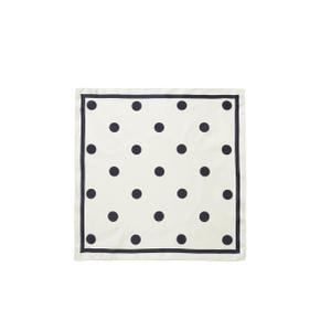 THE SILK MISCHA DOT SCARF - CREAM/NAVY