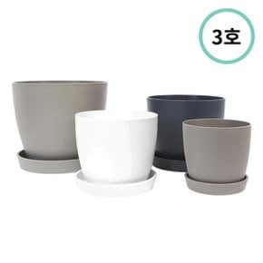 원형화분 3호(화분+받침) 저면관수화분 분갈이화분