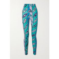 Printed Stretch Leggings 블루