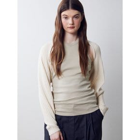 Ribbed Knit Bolero Cardigan [CREAM]