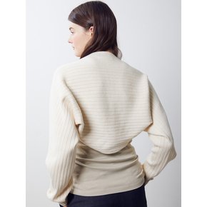 Ribbed Knit Bolero Cardigan [CREAM]